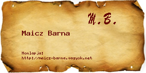 Maicz Barna névjegykártya